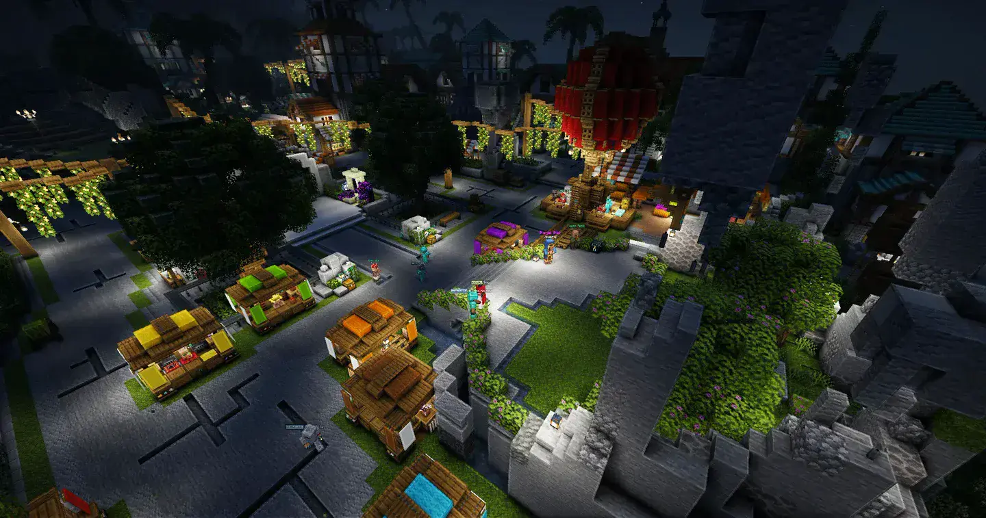 Astral Realms - Vue du spawn du serveur Minecraft
