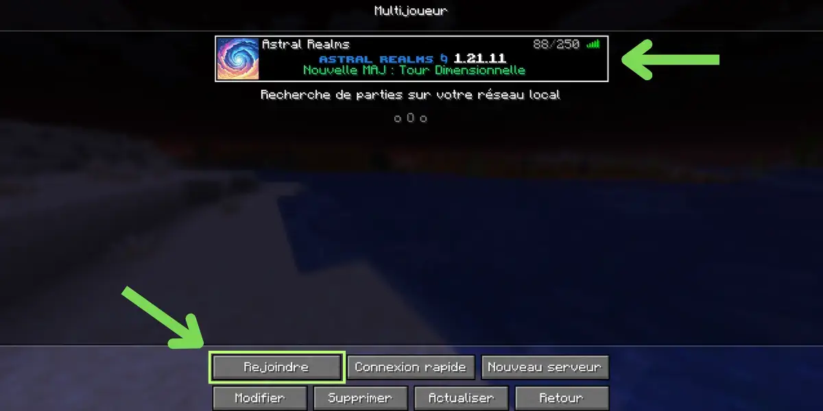 Rejoins le serveur